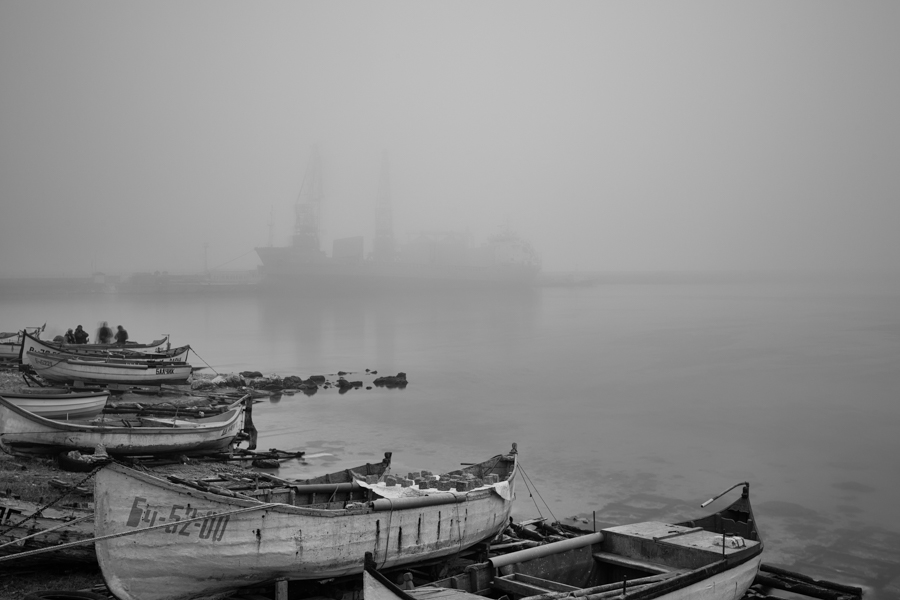 Тhe Port of Balchik in fog